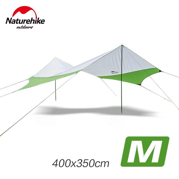 D型カラビナ付【NatureHike】ポール付 UPF40 (M) ヘキサゴンタープ400x350cm 防水タープ 耐水圧:約3000(mm) 太陽シェルター 屋外キャンプシート アウトドア 【2色】雨具 ハイキング 海水浴 運動会 ファミリー 花火 海 プール バーベキュー 遠足通販格安セール情報 楽天 通販