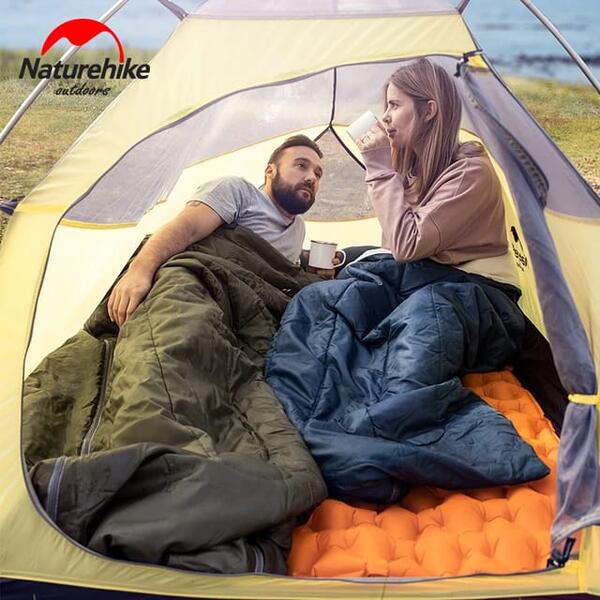 洗濯機OK【Naturehike】(S) 快適使用温度 18℃ コットンスリーピングバッグ 190×75c...