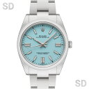 【無金利60回ローン】ROLEX ロレックス オイスターパーペチュアル41 124300 ターコイズブルー メンズ 【中古】