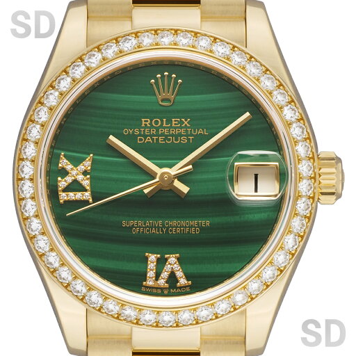 【無金利60回ローン】ROLEX ロレックス デイトジャスト31 278288RBR マラカイト/69ダイヤ ボーイズ 【中古】