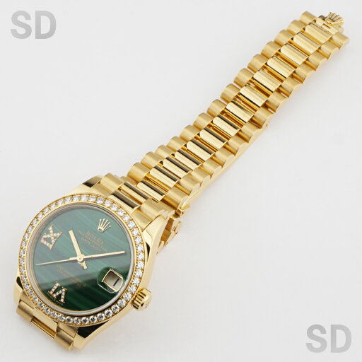 【無金利60回ローン】ROLEX ロレックス デイトジャスト31 278288RBR マラカイト/69ダイヤ ボーイズ 【中古】