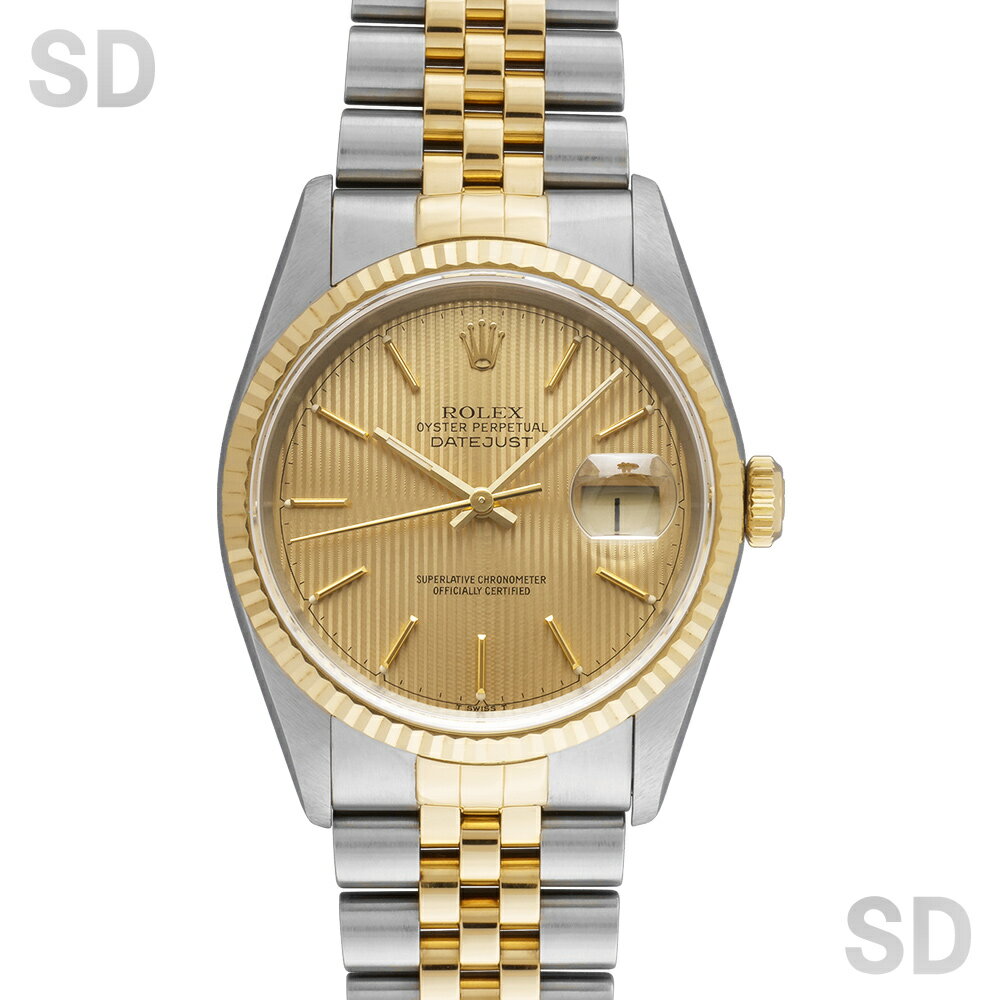 【無金利60回ローン】ROLEX ロレックス デイトジャスト 16233 シャンパン/タペストリー メンズ 【中古】