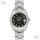 【無金利60回ローン】ROLEX ロレックス デイトジャスト31 178344G ブラック/ダイヤ ボーイズ 【中古】