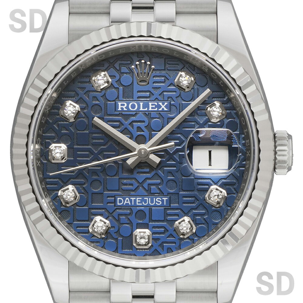 【無金利60回ローン】ROLEX ロレックス デイトジャスト36 126234G ブルーコンピューター/ダイヤ メンズ 【中古】