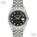 【無金利60回ローン】ROLEX ロレックス デイトジャスト36 126234G ブライトブラック/ダイヤ メンズ 【中古】