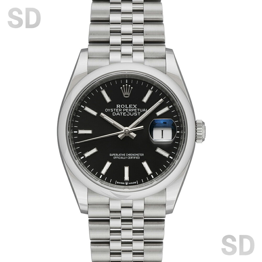 【無金利60回ローン】ROLEX ロレックス デイトジャスト36 126200 ブライトブラック メンズ 【中古】