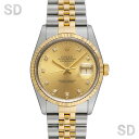 【無金利60回ローン】ROLEX ロレックス デイトジャスト 16233G シャンパン/ダイヤ メンズ 【中古】