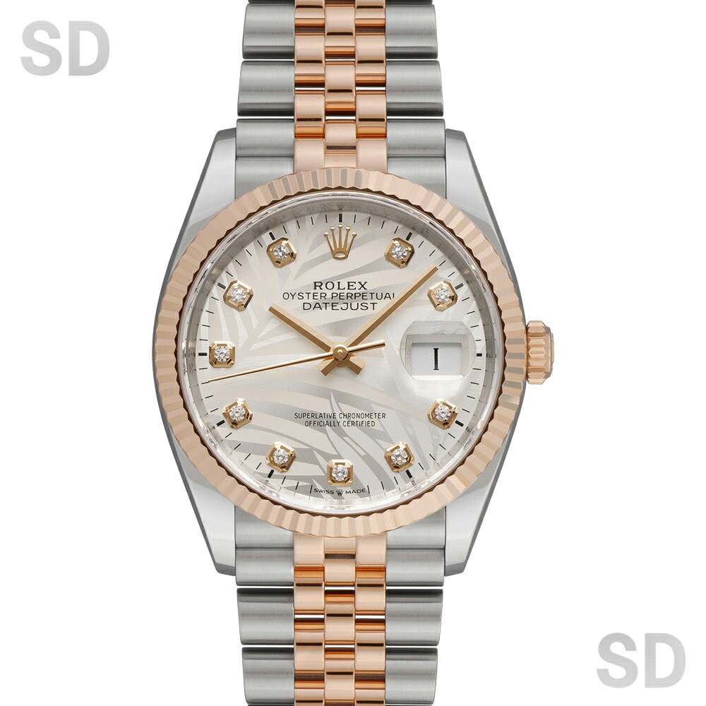 【無金利60回ローン】ROLEX ロレックス デイトジャスト36 126231G シルバー/パームモチーフ/ダイヤ メンズ 【中古】