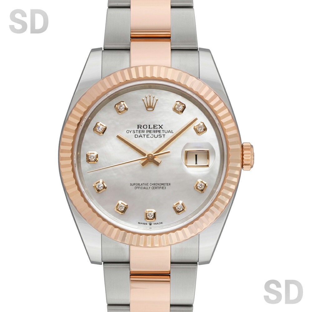 【無金利60回ローン】ROLEX ロレックス デイトジャスト41 126331NG ホワイトシェル/ダイヤ メンズ 【中古】