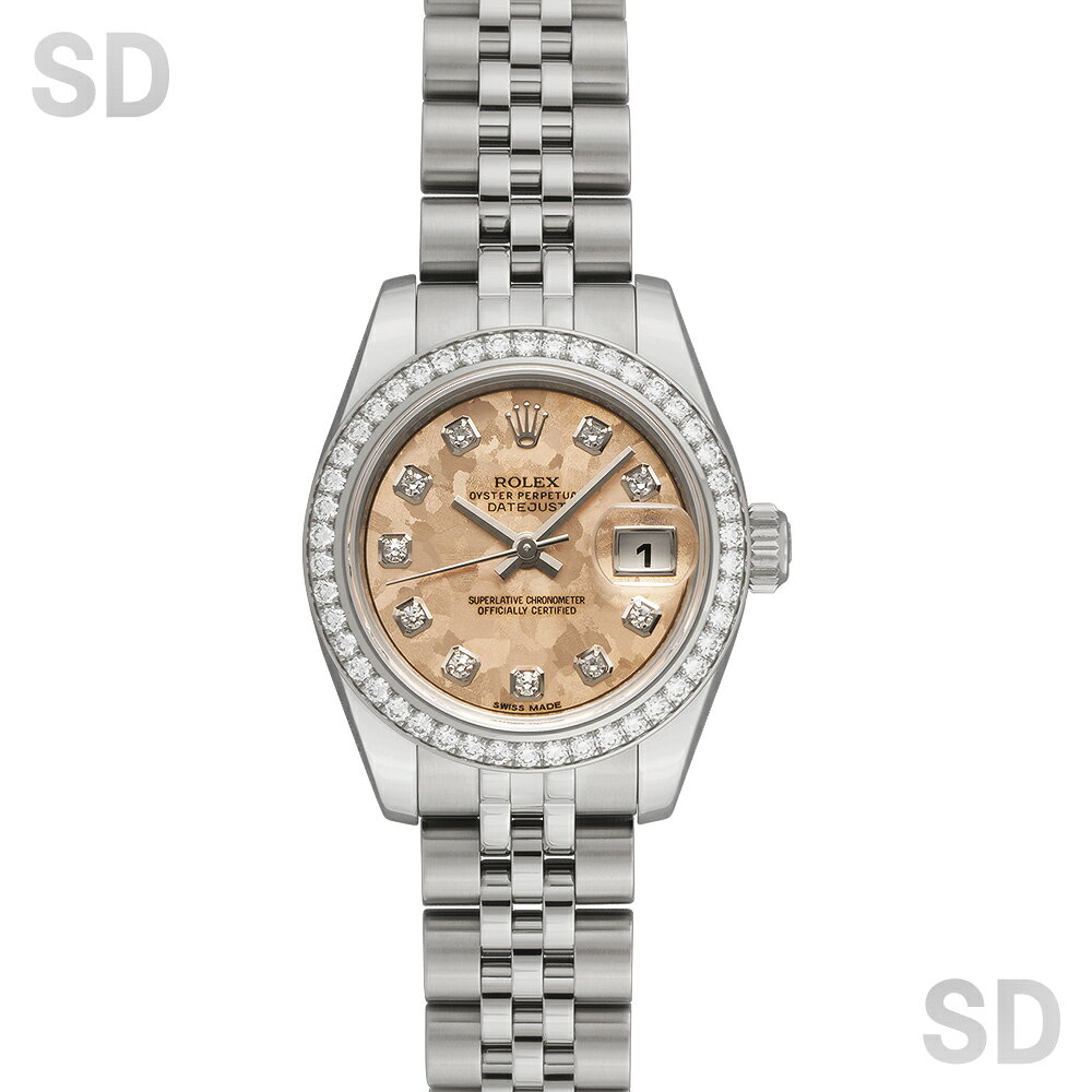 【無金利60回ローン】ROLEX ロレックス デイトジャスト26 179384G ピンクゴールドクリスタル/ダイヤ/ダイヤベゼル レディース 【中古】