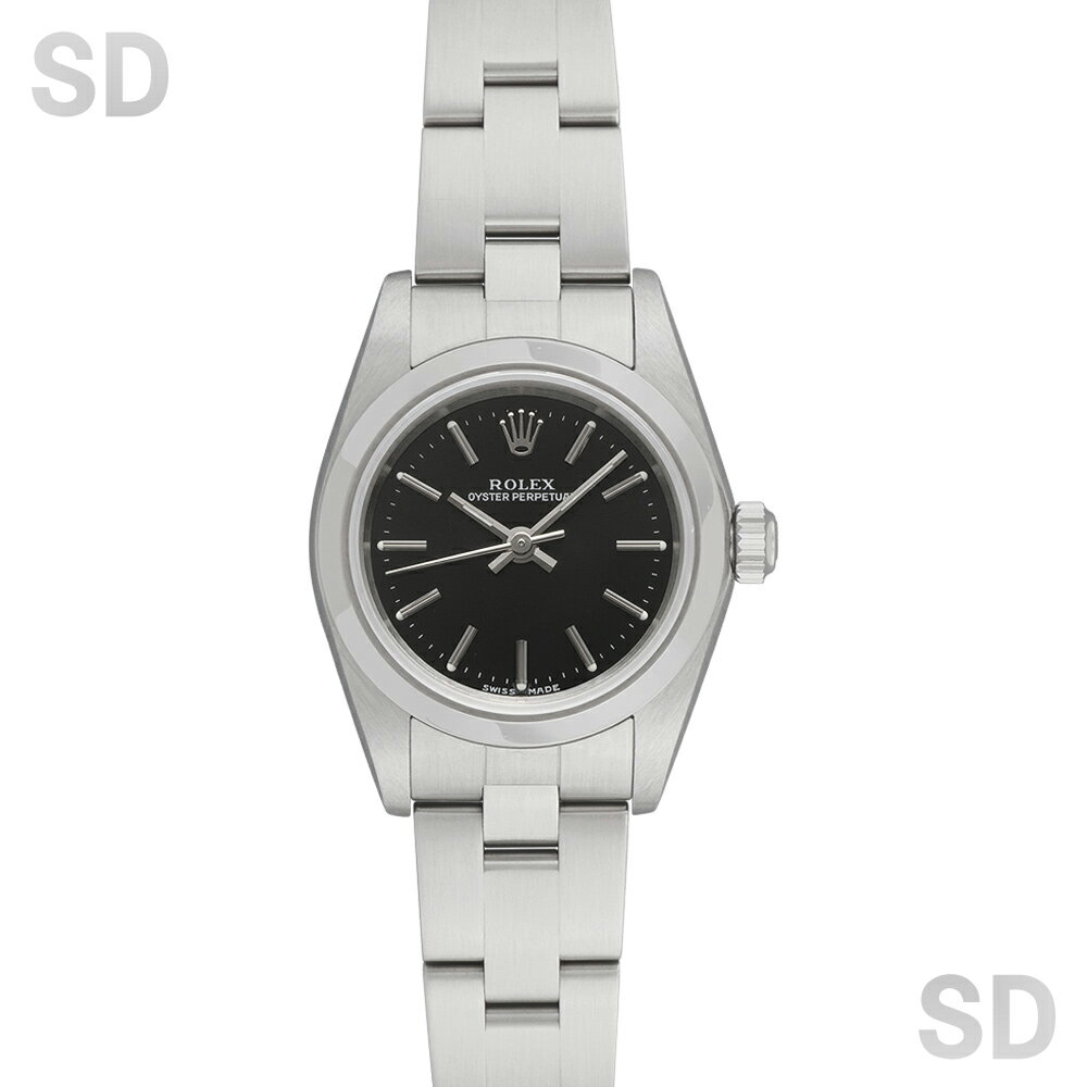 【無金利60回ローン】ROLEX ロレックス オイスターパーペチュアル 76080 ブラック レディース 【中古】