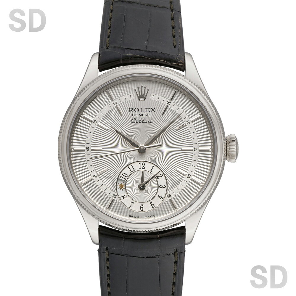 【無金利60回ローン】ROLEX ロレックス チェリーニ デュアルタイム 50529 シルバーギョーシェ メンズ 【中古】