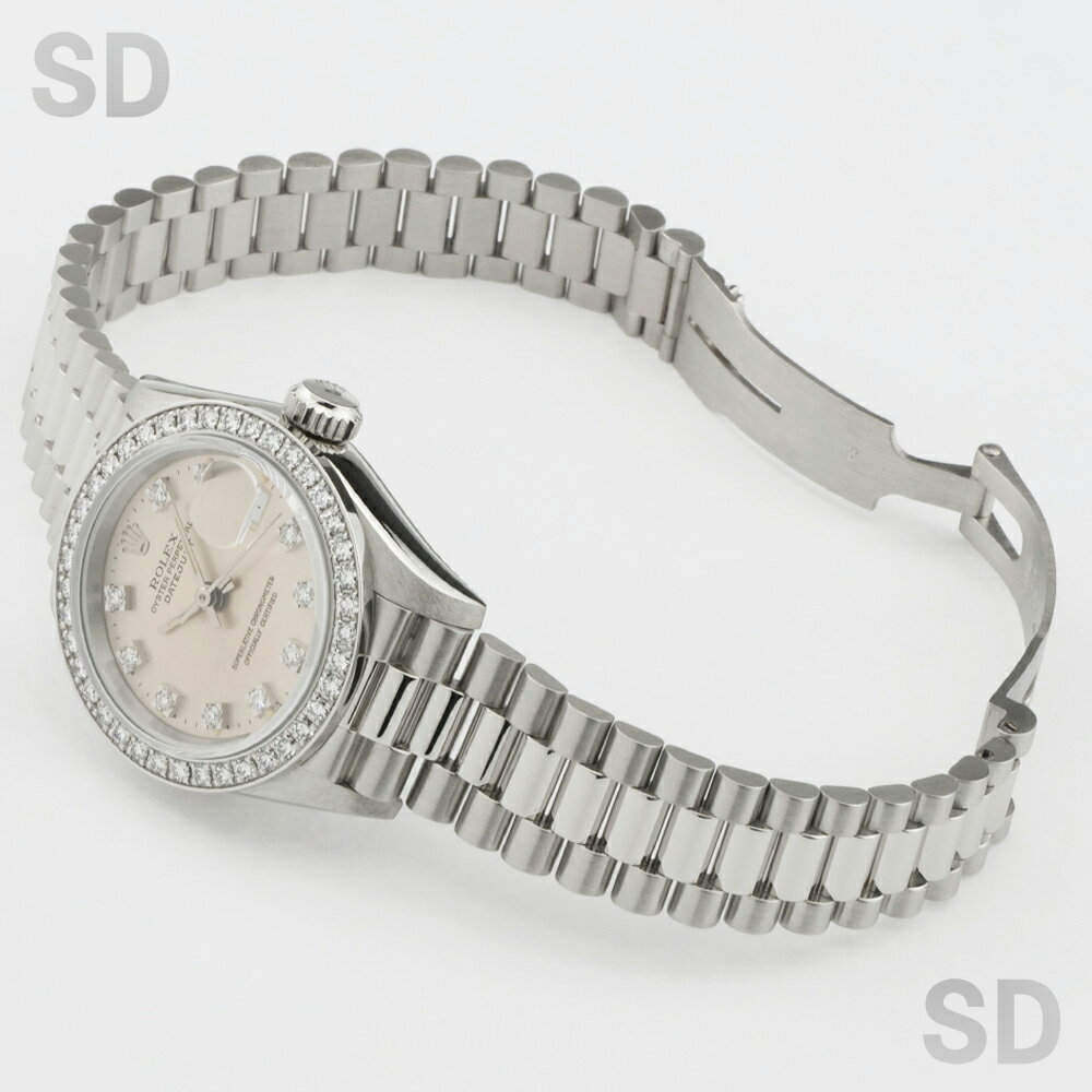 【無金利60回ローン】ROLEX ロレックス デイトジャスト 69136G シルバー/ダイヤ/ベゼルダイヤ レディース 【中古】