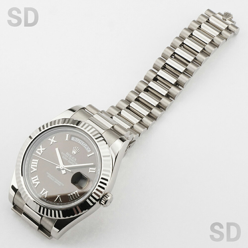 【無金利60回ローン】ROLEX ロレックス デイデイトII 218239 チョコレート/ローマ メンズ 【中古】
