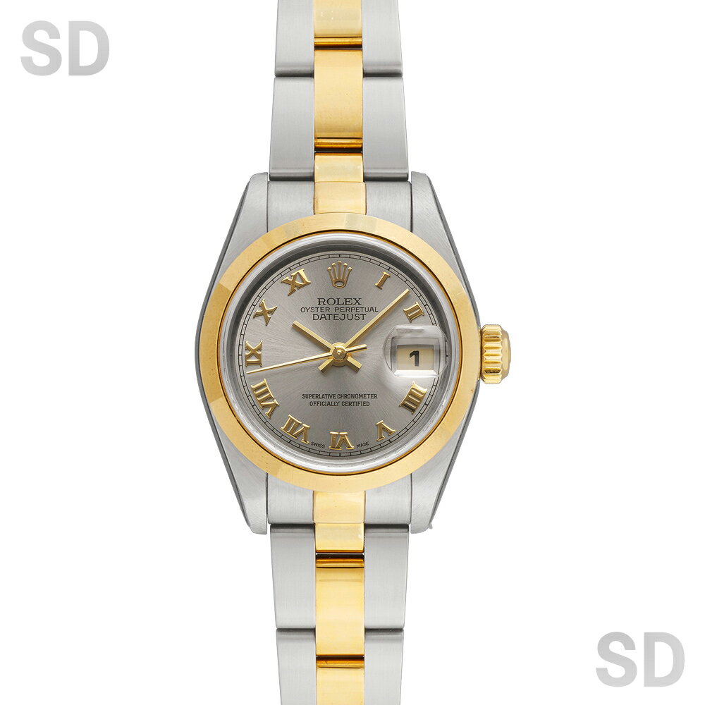 ロレックス ROLEX デイトジャスト 79163 グレーローマン A番【磨き済】K18YG イエローゴールド × ステンレススチール  レディース / 38875【中古】【腕時計】 ROLEX - ロレックス ROLEX デイトジャスト 79163 グレーローマン A番