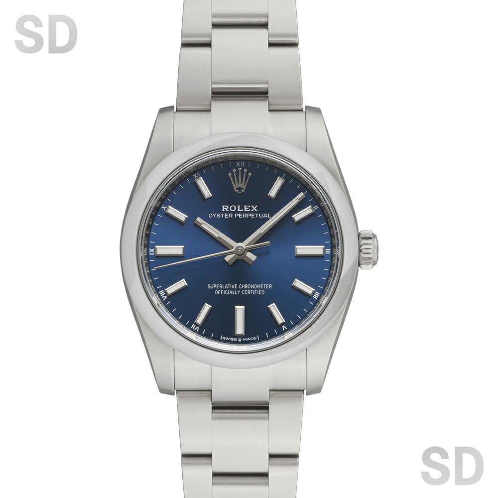 【無金利60回ローン】ROLEX ロレックス オイスターパーペチュアル34 124200 ブライトブルー メンズ 【中古】