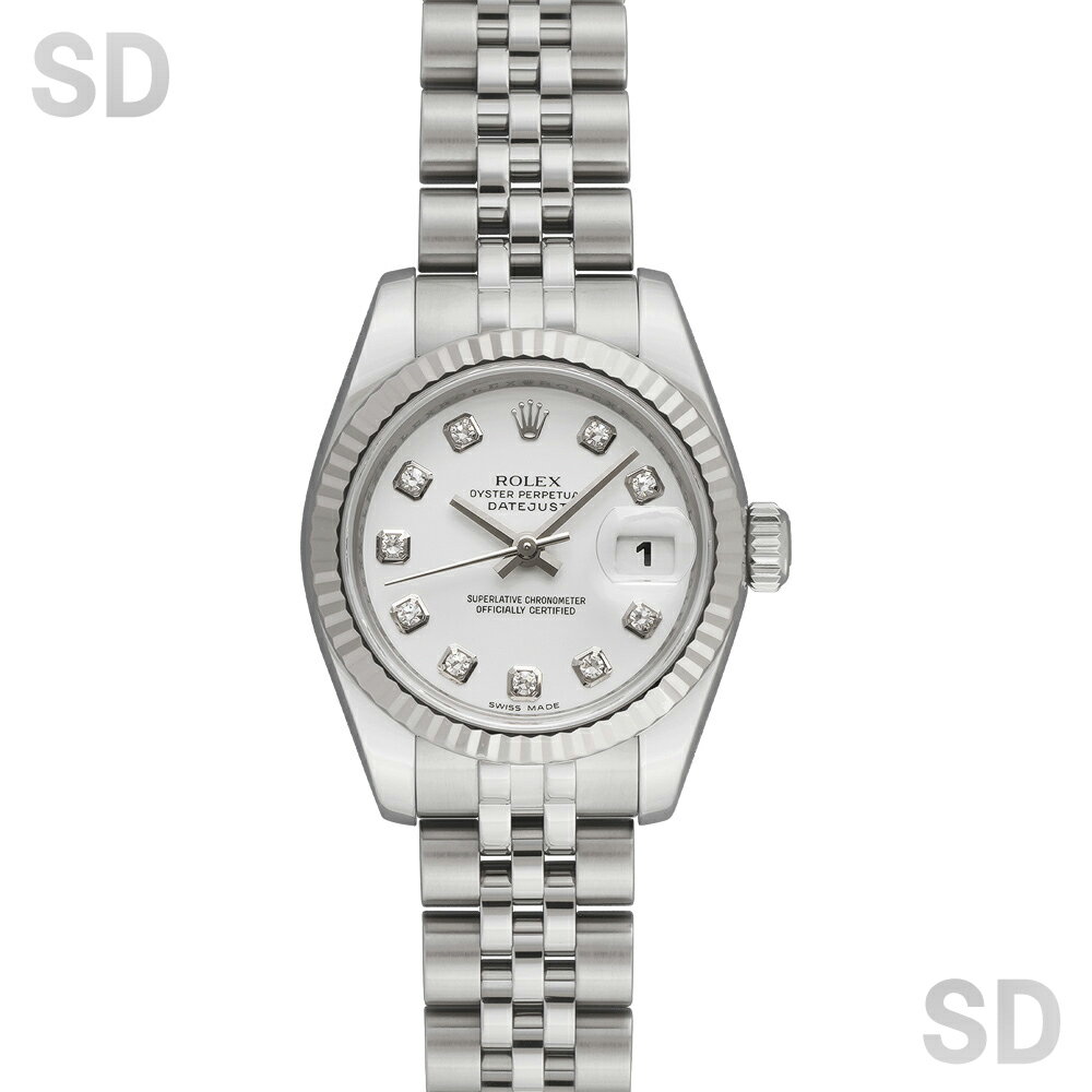 【無金利60回ローン】ROLEX ロレックス デイトジャスト26 179174G ホワイト/ダイヤ レディース 【中古】