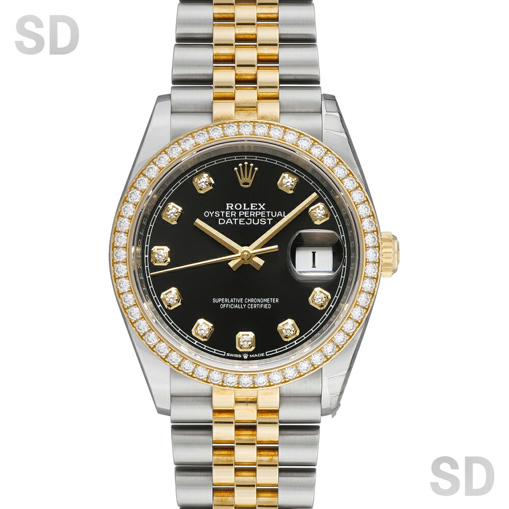 【無金利60回ローン】ROLEX ロレックス デイトジャスト36 126283G RBR ブライトブラック/ダイヤ/ベゼルダイヤ メンズ 【中古】