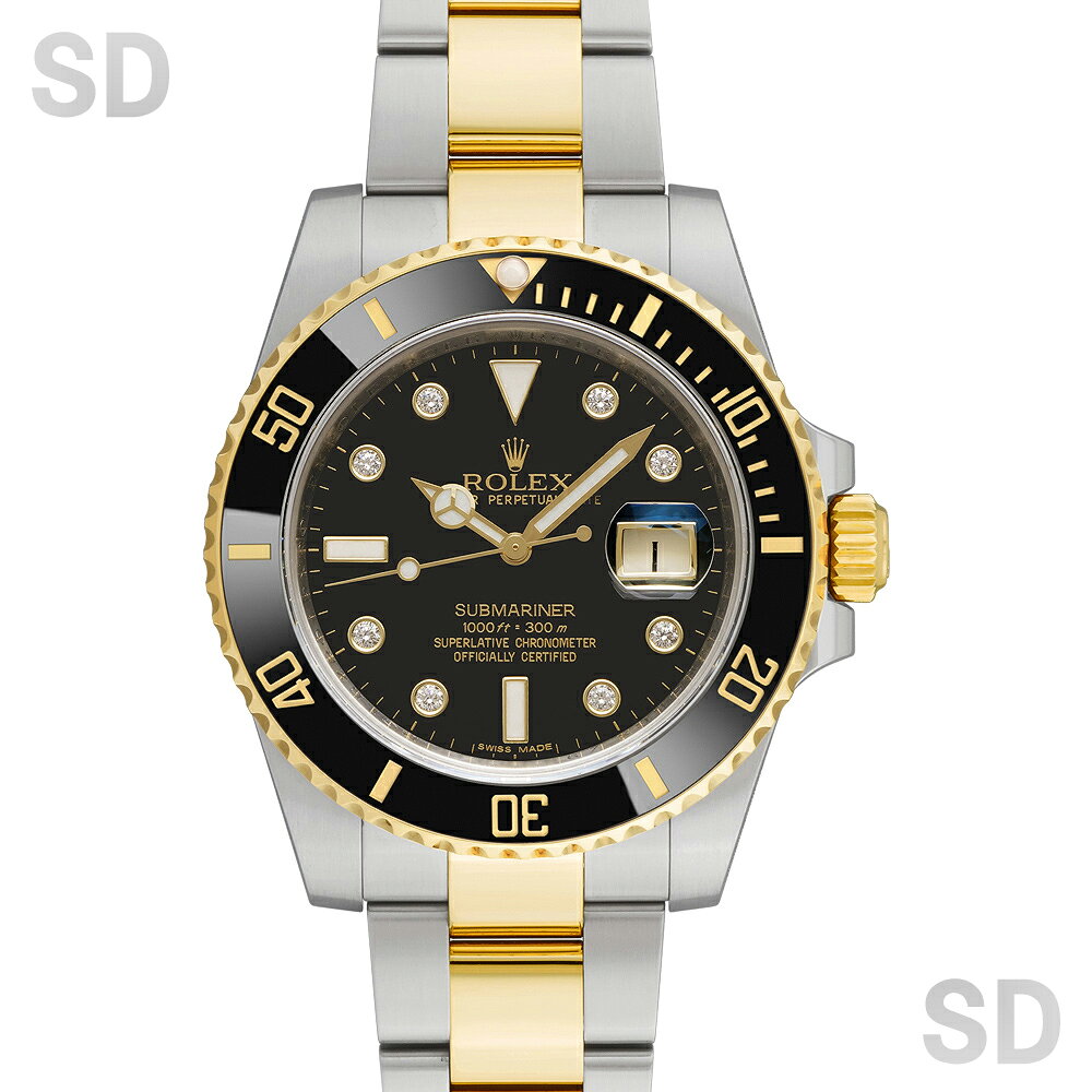 【無金利60回ローン】ROLEX ロレックス サブマリーナー デイト 116613LNG ブラック/ダイヤ メンズ 【中古】