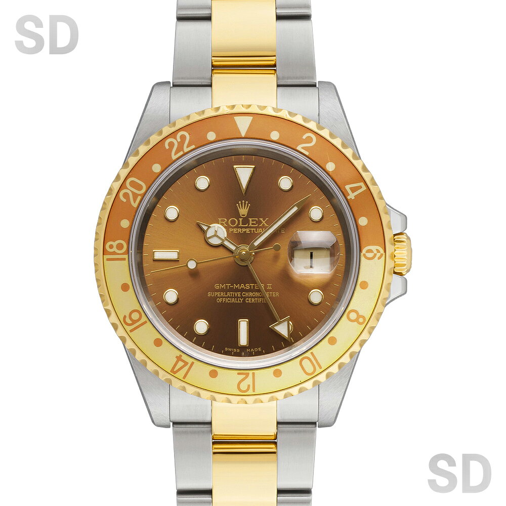 【無金利60回ローン】ROLEX ロレックス GMTマスターII 16713 ブラウン/ブラウンゴールドベゼル メンズ 【中古】