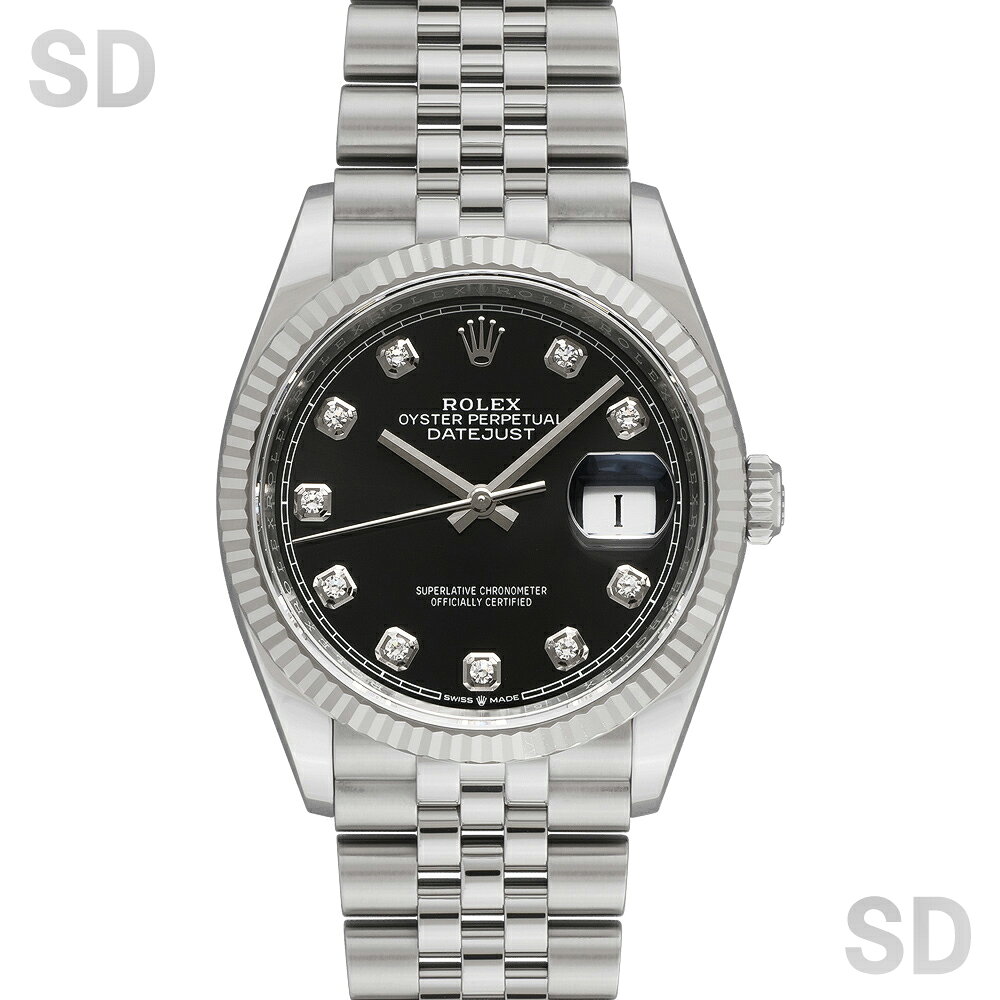 【無金利60回ローン】ROLEX ロレックス デイトジャスト36 126234G ブライトブラック/ダイヤ メンズ 【中古】