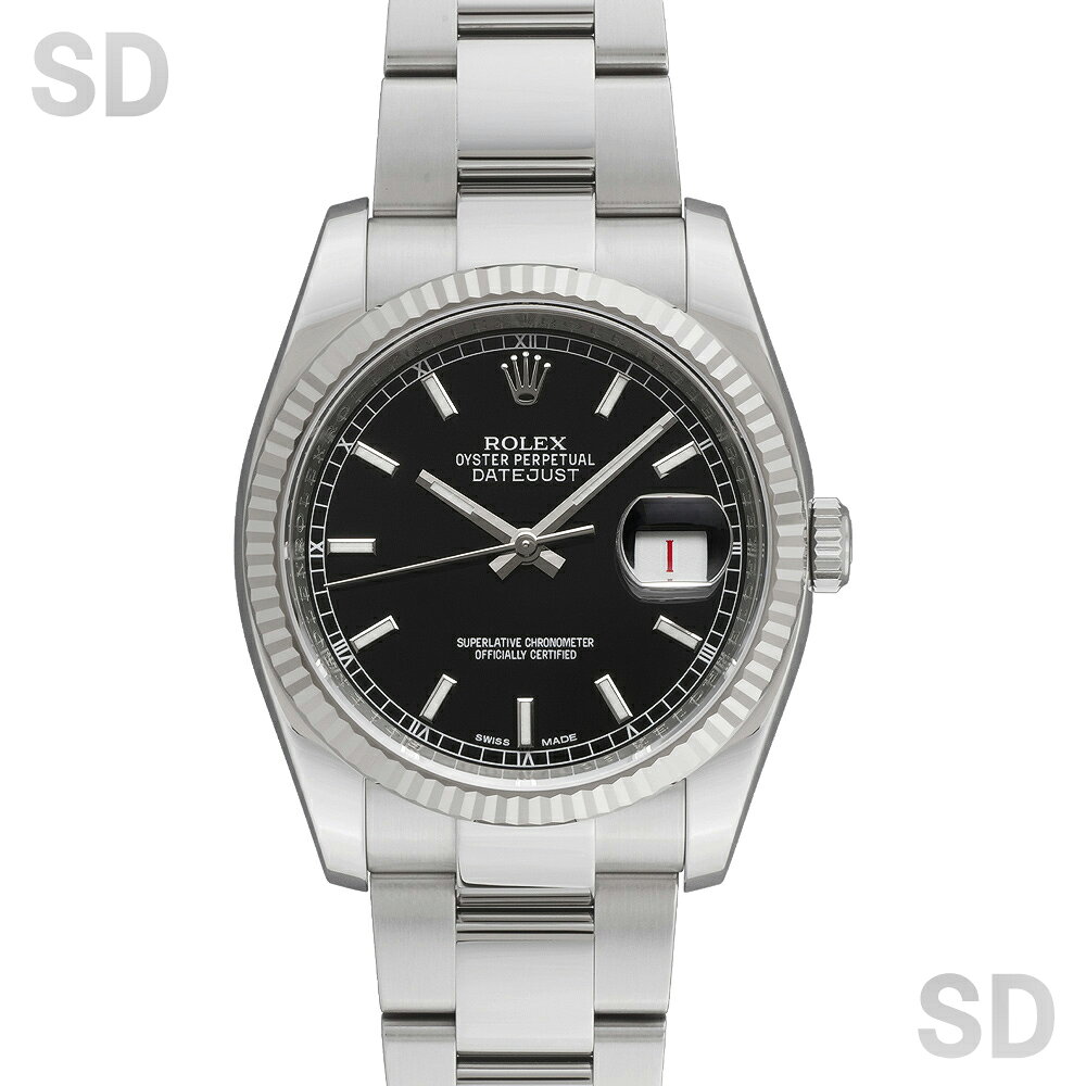 【無金利60回ローン】ROLEX ロレックス デイトジャスト36 116234 ブラック メンズ 【中古】