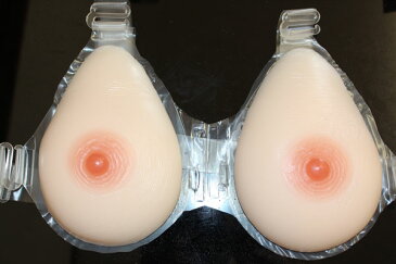 人工乳房 左右で400g Aカップ ストラップ付 シリコン製バスト 高級人工乳房 シリコンおっぱい シリコンバスト 女装 乳がん 人口乳房 mst400