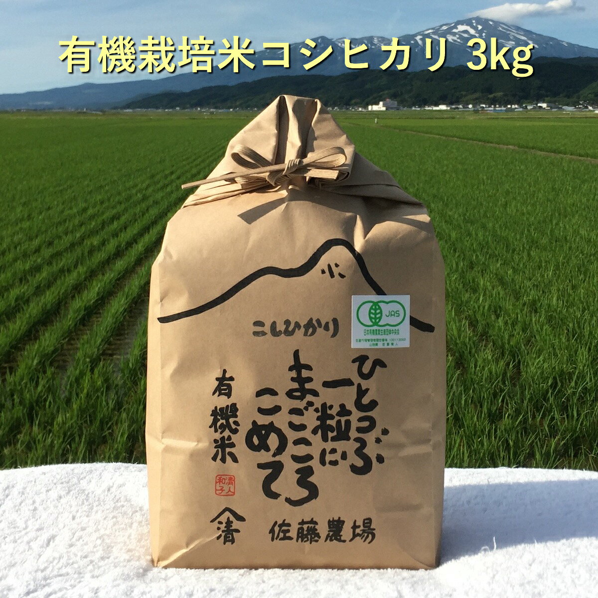 【令和元年新米 国内に0.2％のみ JAS認定を受けた有機栽培米】コシヒカリ 3kg...