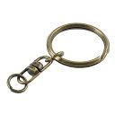 Good-L キーホルダーパーツ金具 ダブルリング・押二重カン外径25mm(回転カン付) ブロンズ【10個】 二重リング ダブルリング ブロンズ 回転カン キーホルダー エンドパーツ 接続金具 ハンドメイド キーリング アクセサリー