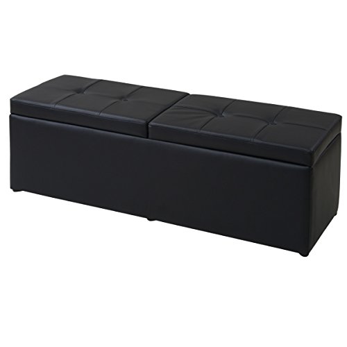 山善(YAMAZEN) スツール 収納ベンチ 幅120 ブラック(合皮) FBS-120(BK)P 送料無料