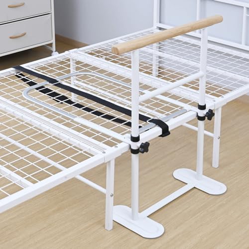 山善(YAMAZEN) ベッドガード 立ち上がり補助 落下防止 大人 高齢者 手すり 天然木使用 取っ手 固定用ベ..