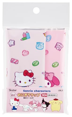 スケーター(Skater) お弁当 おにぎり ラップ 30枚入り 18×18cm 5柄各6枚 留めシール付 サンリオ オールスターズ マ 送料無料