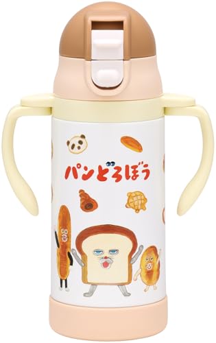 スケーター(Skater) 2WAY 両手ハンドル ストロー付き ステンレス 水筒 350ml ベビーマグ パンどろぼう STWM3N- 送料無料