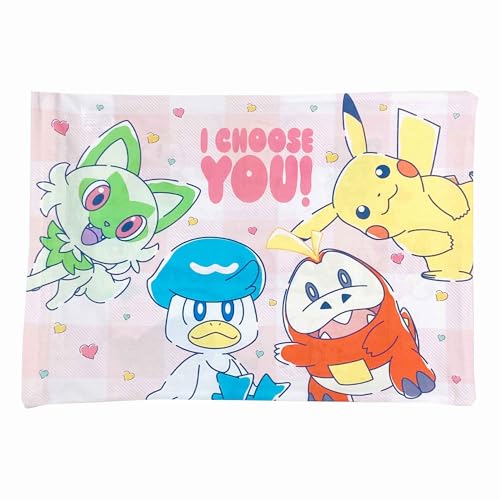 MORIPiLO 子供 枕カバー 低め ポケモン ピカチュウ ハート ピンク 約28x39cm用 肌にやさしい綿100生地 洗える グッ 送料無料