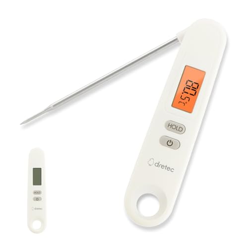 ドリテック(dretec) 折りたためるクッキング温度計 温度計 折りたたみ コンパクト デジタル温度計 01℃単位 -50〜300℃ 送料無料