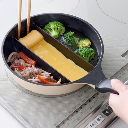 アーネスト 仕切りフライパン センターエッグトリプルパン mini 20cm 深型 ガス IH対応 3品同時に作れる 焼く 茹でる 便利 送料無料