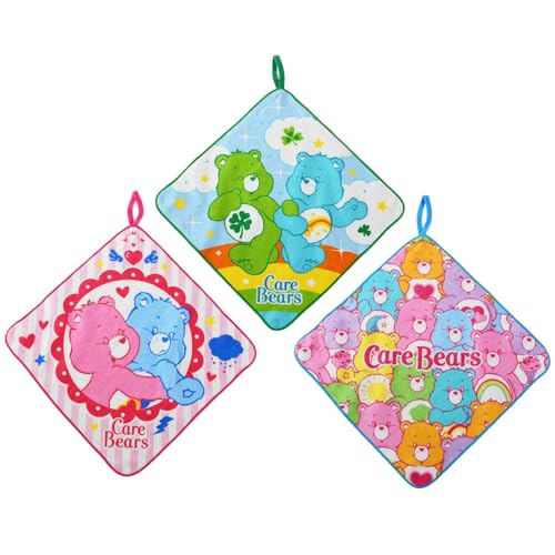 丸眞 ループタオル 3枚組 ケアベア ベアーフレンズ Care-a-Lot ケアベア Care Bears くま ぬいぐるみ ..