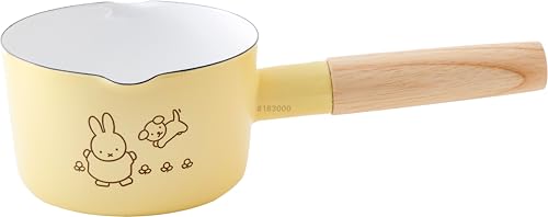 富士ホーロー ミッフィー パステル ミルクパン 片手鍋 12cm 直火 IH 使用可 イエロー だんす miffy 琺瑯 送料無料