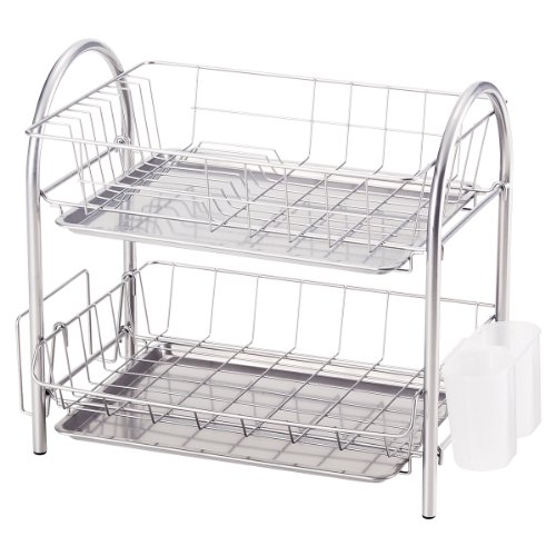 和平フレイズ 鉄 水切りかご プロンジュ 2段 粉体塗装 カトラリーポケット まな板ホルダー PM-9017 送料無料