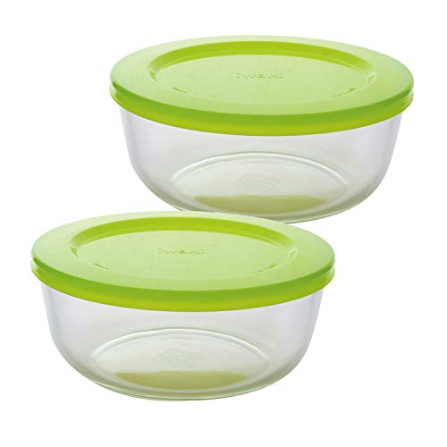 iwaki イワキ 耐熱ガラス 保存容器 パックぼうる 大 2個組 カラフル 800ml ガラス レンジ可・オーブン可 SK4150-2 送料無料