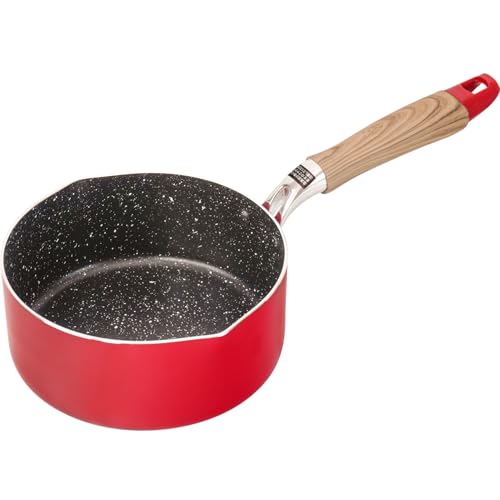 和平フレイズ 軽い 片手鍋 ミルクパン 16cm つばき IH対応 ガス レッド 赤 PFOAフリー ふっ素樹脂加工 リリフル RB-3 送料無料