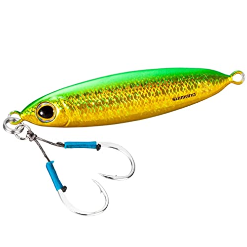 シンプル003 Sグリキン/60g/JU-S06W・Size:60gColor:003 Sグリキン・カラー：003 Sグリキン・自重(g)：60・サイズ(mm)：77・フックサイズ：L (14号相当)シマノ(SHIMANO) オフショア メタルジグ オシア フラットライト 60g JU-S06W 003 Sグリキン