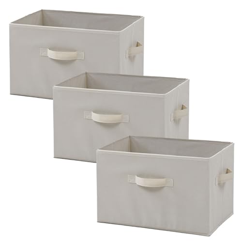 山善(YAMAZEN) 収納ボックス 取手付き カラーボックス対応【3個組】 衣類 小物 収納 折りたたみ可能 ど..