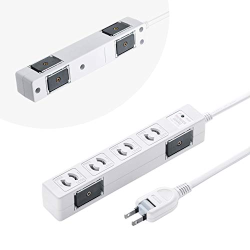 サンワサプライ(Sanwa Supply) 雷ガードタップ 2P・4個口・3m 2面計4個マグネット付き ホワイト TAP-SP..