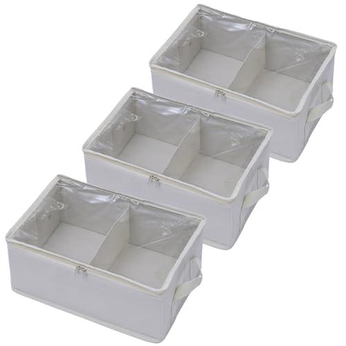 山善(YAMAZEN) 収納ボックス メディア収納 DVD 20枚 収納 【3個組】 透明窓 仕切り・持ち手付き 折りたためる 丈夫 収 送料無料