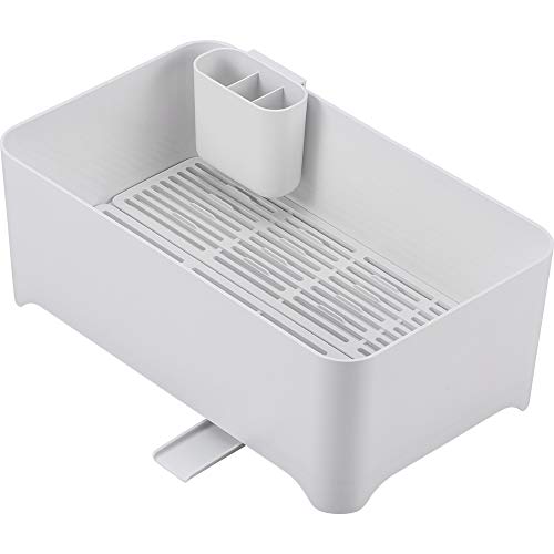 余白(YOHAKU) 大容量 漬け置き洗いもできる 水切りかご ピュアホワイト 中栓付 水を溜められる フライ..