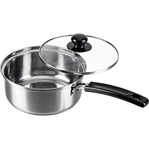 和平フレイズ じっくりコトコト煮込む調理に ステンレス 片手鍋 18cm ガラス蓋付 IH・ガス対応 煮る 茹..