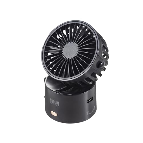 サンワサプライ モバイルファン 扇風機 コンパクト ミニ 4WAY(首掛け&クリップ&卓上&手持ち) 3段階風量 マスクのムレ&眼鏡のく 送料無料