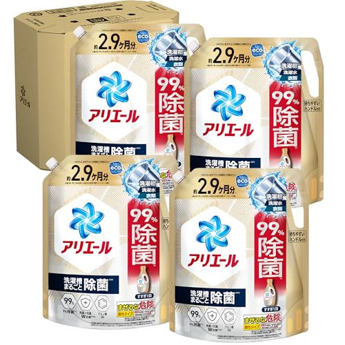 アリエール 洗濯洗剤 液体 超抗菌プレミアム 洗濯槽まるごと除菌 スッキリひかえめな香り 詰め替え 2210gx4袋 [大容量] [ケー 送料無料