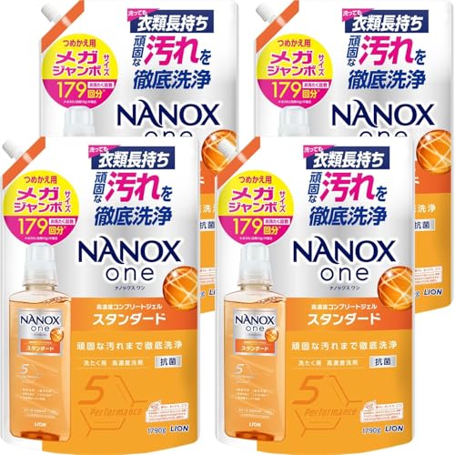 NANOX one スタンダード 詰替メガジャンボ1790g×4個 シトラスソープ 頑固な汚れまで徹底洗浄 洗濯洗剤 ..